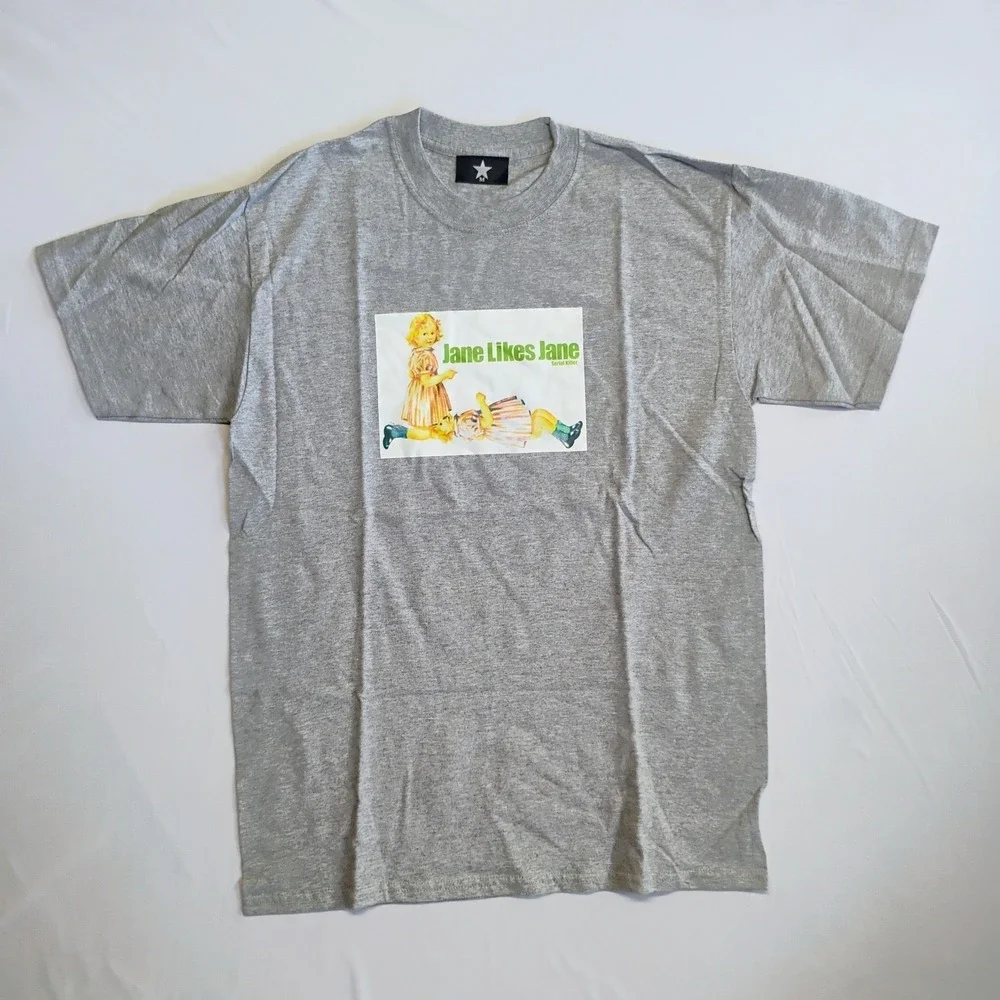 SERIAL KILLER Jane Likes Jane Graphic Parody T-Shirt Grey Size M Tee VTG 90s NOS